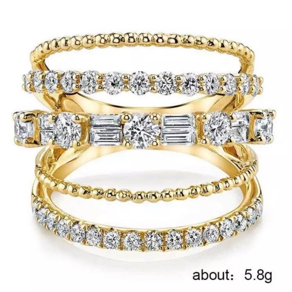 18K gold diamond engagement ring - Picture 4 of 4